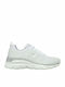 Knit Lace Up Wedge Sneakers White