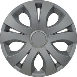 Jestic Top Ring Car Hubcap 15 Inches Grey 1 Piece