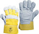 Helix Cotton Safety Glofe Leather Yellow