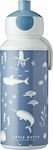 Little Dutch Πλαστικό Παγούρι με Καλαμάκι Ocean Blue 400ml