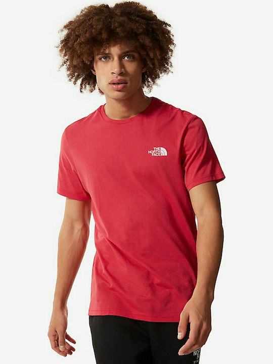 The North Face Simple Dome Ανδρικό T-shirt Κόκκινο με Λογότυπο
