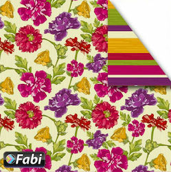 Fabi Cardboard Floral Double Sided Λουλούδια Vιvιd 50x70cm