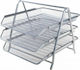 Osco Filing Tray Metallic with 3 Shelf Gray