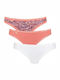 24/7 Weekend Βαμβακερά Femei Brazilia 3Pack cu Dantelă Coral/alb