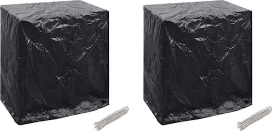 vidaXL Waterproof Dining Table Cover 160x55x182cm in Black Colour 2 Pieces
