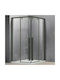 Karag Santorini 100 NR-10 Cabin for Shower with Sliding Door 80x120x200cm Clear Glass Nero