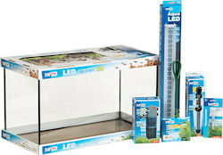 Happet Led 40 Fish Aquarium Capacity 25lt with Filter and 40x25x40cm. Black LA40