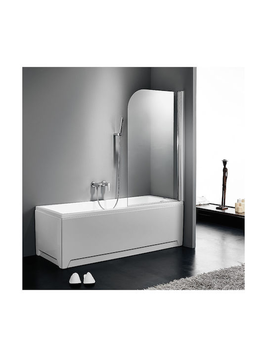 Axis X850 455-X850T-100 Shower Screen Bathtub with Hinged Door 85x140cm Clear Glass