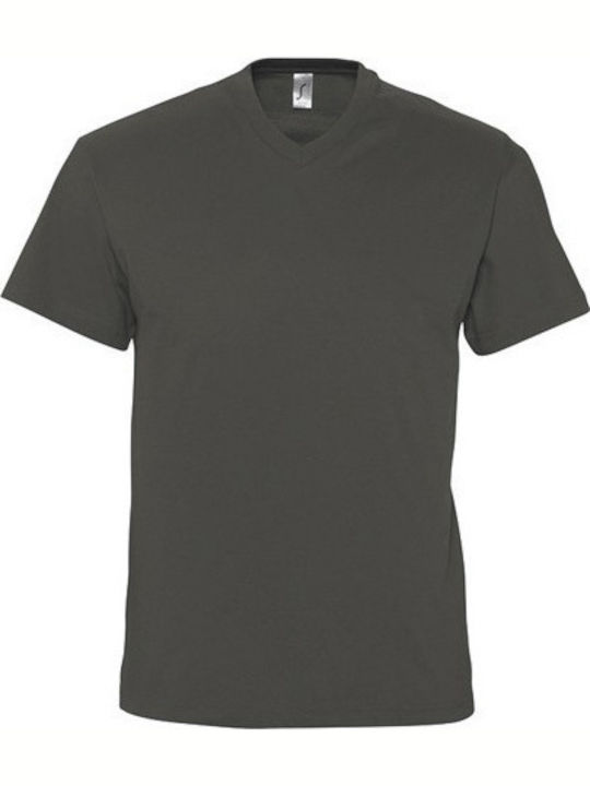 Sol's Victory Ανδρικό Διαφημιστικό T-shirt Κοντομάνικο Dark Grey