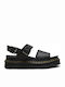 Dr. Martens Voss Damen Flache Sandalen Flatforms in Schwarz Farbe