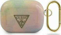 Guess Tie & Dye Case Silicone with Hook in Pink color for Apple AirPods 1 / AirPods 2