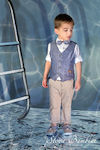 Stova Bambini Boys Baptism Suit with Vest 6pcs Blue