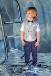 Stova Bambini Boys Baptism Suit with Vest 7pcs Gray