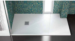 Karag Pietra Ορθογώνια Ντουζιέρα Τεχνητής Πέτρας 70x120cm Bianco