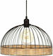Pendant Light Beige Grid with Socket E27 35x25cm