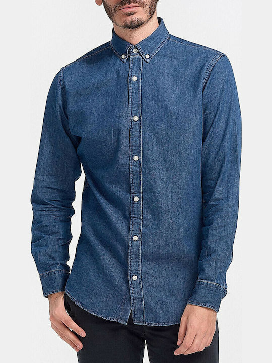 Jack & Jones Long-sleeved Denim Shirt Blue
