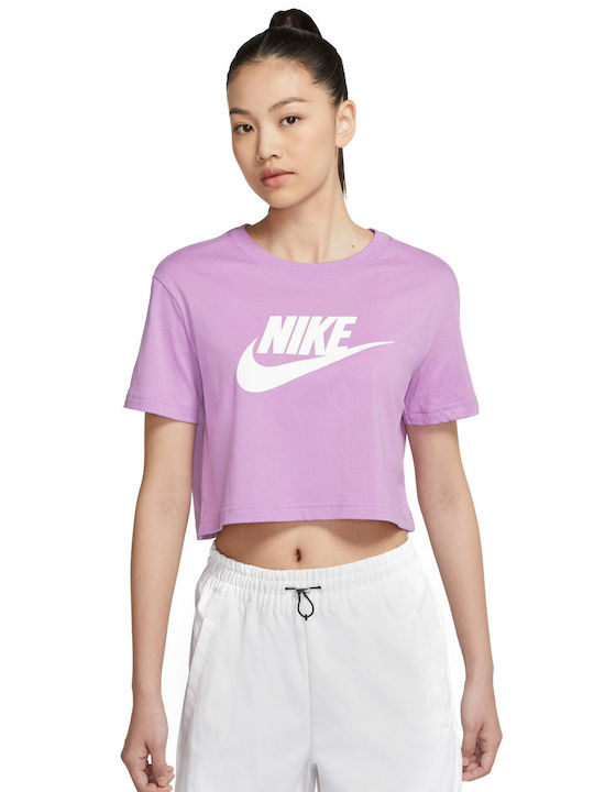 Sportswear Women's Athletic Crop Top Short Sleeve Violet Shock