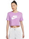 Sportswear Women's Athletic Crop Top Short Sleeve Violet Shock