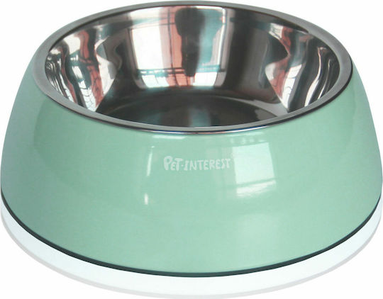 Pet Interest Deluxe Dual Metallisches Futternapf & Wasserschale für Katze 200ml in Grün Farbe