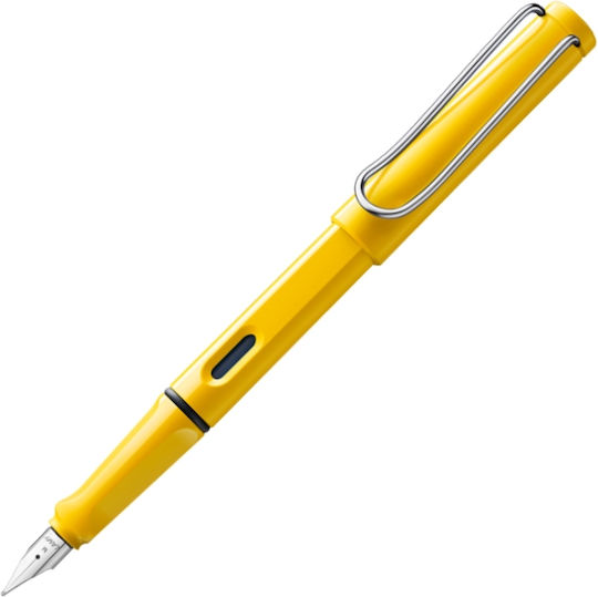 Lamy 018 Safari Πένα Γραφής Medium Κίτρινη από Πλαστικό με Μπλε Μελάνι