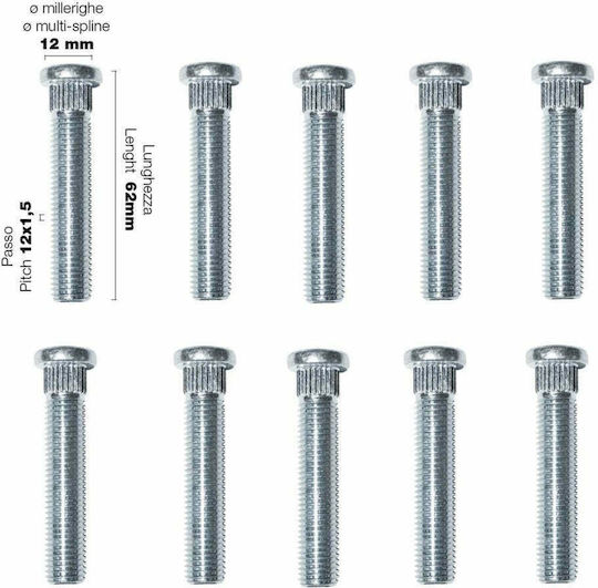 Simoni Racing Μπουζόνια M12x1.5mm 10τμχ