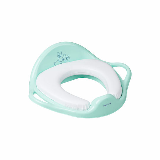 Chipolino Little Bunnies Toddler Toilet Seat with Handles and Removable Cushion Green
