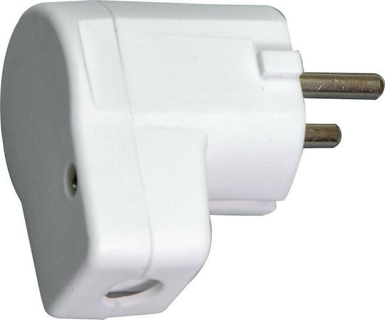 VK Lighting Male Schuko Plug Corner White Plastic