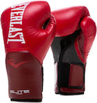 Everlast Elite Pro Style Боксови ръкавици от синтетична кожа за състезание Червени