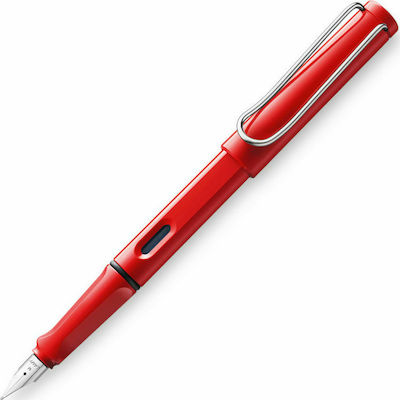 Lamy Safari 016 Stilou Fine Roșu din Plastic cu Roșu και Albastru Cerneală