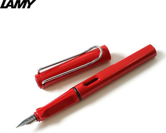 Lamy Safari 016 Stilou Fine Roșu Din Plastic Cu Cerneală Albastră