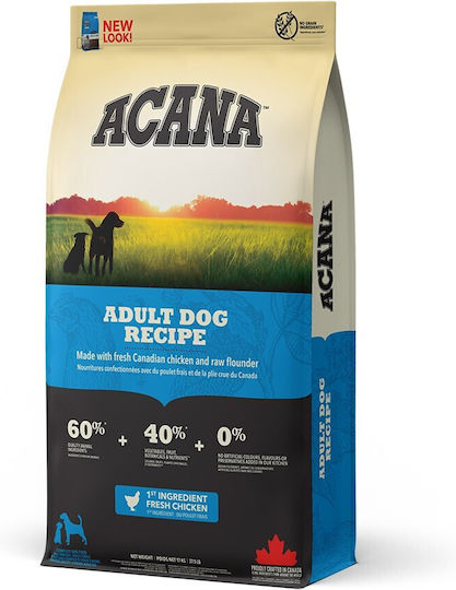 Acana Adult Dog Recipe 17kg Trockenfutter ohne Getreide für erwachsene Hunde mit Geflügel und Fisch