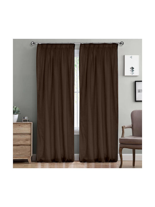 Lino Home Κουρτίνα με Τρέσα Line 902 Dark Brown...