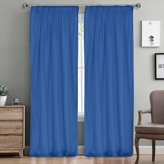 Lino Home Пердета И Завеси С Плик С Писалка Line 604 Син 300x295см