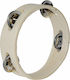 Granite Beige Wooden Hand Tambourine with Single Row Jingles
