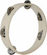 Granite Beige Wooden Handheld Tambourine Jingles in Single Row