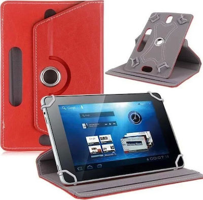 Lamtech Rotating Flip Cover Synthetic Leather Rotating Red (Universal 10") LAM021899