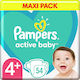 Pampers Памперси с лента Active Baby № 4+ за 10-15 kgкг 54бр