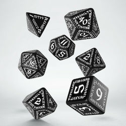 Q Workshop Runic Dice Set Dice Black & White