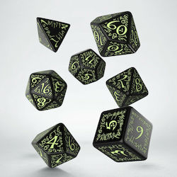 Q Workshop Elvish Dice Set Dice Black & White (...
