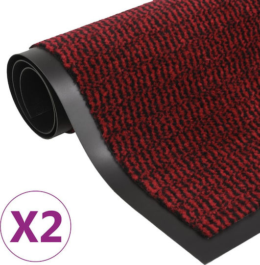 vidaXL Fußmatten Sisal mit rutschfester Unterlage Red 40x60cm 2Stück
