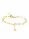 Silver gold plated chain bracelet 925 with heart