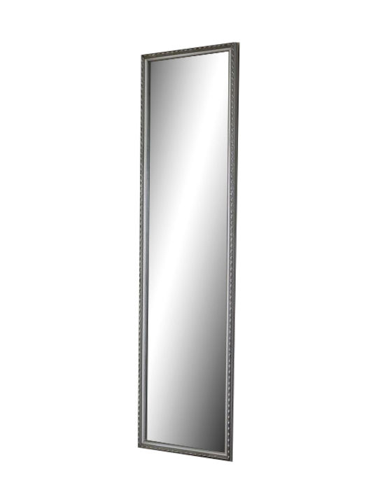 Liberta Promoto Καθρέπτης Τοίχου Ολόσωμος με Ασημί Μεταλλικό Πλαίσιο 124x34cm