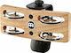 Meinl Professional Heel Brown Wooden Foot Tambourine with Double Row Jingles