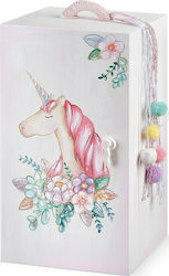 Parisis Wooden Baptism Box with Unicorn Theme 32x24x61cm