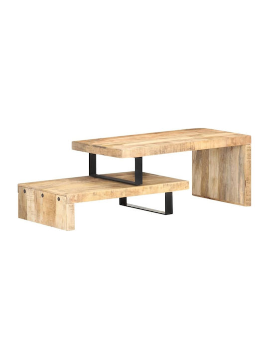 Rectangular Solid Wood Zigon Tables Natural L90xW50xH40cm