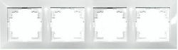 Adeleq Switch Frame 4 Positions Horizontal Installation in White Color 15-0330