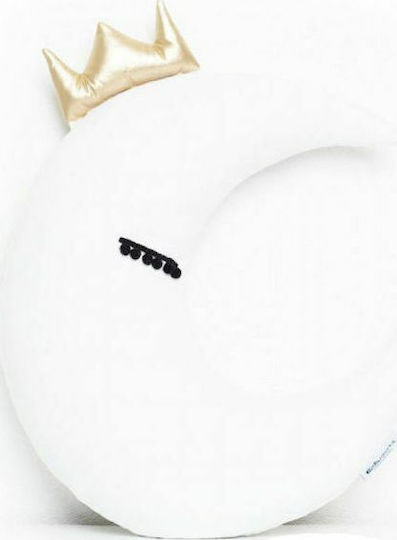 CozyDots Crib Decorative Pillow Half Moon With Crown White 40x40cm