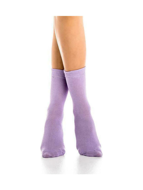 Inizio Women's Solid Color Socks Purple