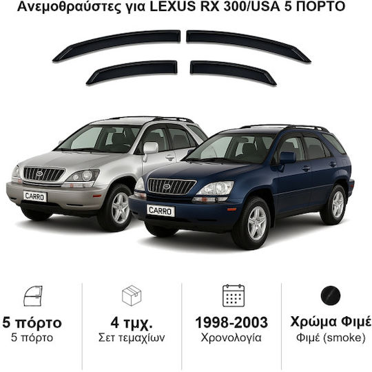 Heko Комплект Ветробрани Dark Fime за Toyota Лексус 4бр