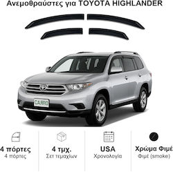 Heko Комплект Автомобилни Ветробрани Отпред И Отзад Тъмно Фиме За Тойота Високогорец 4 Бройки 29612